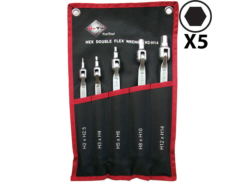 BATO Dobbelt lednøglesæt 6kt. 2-14 mm
