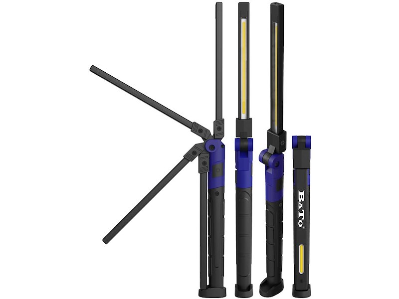 Bato Arbejdslampe Mini alukrop. Ultra slank 7mm folde 2W COB led med 3 lys muligheder. 80-280 Lumen