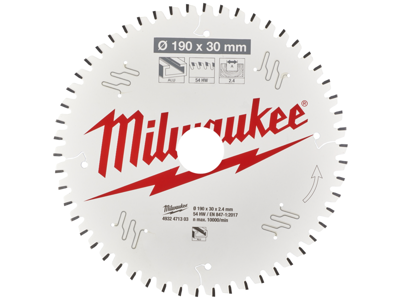 Rundsavklinge PAlu190×30×2,4mm 54TF neg