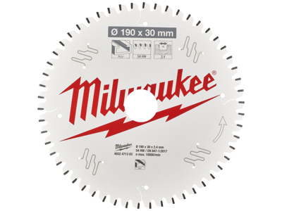 Rundsavklinge PAlu190×30×2,4mm 54TF neg