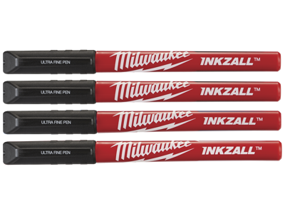 Milwaukee Inkzall speedmarker, fin spids, sort, 4stk