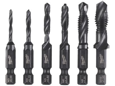 Milwaukee Kombitappe HSS-G 1/4" 6kt M3-M10, sæt 6stk