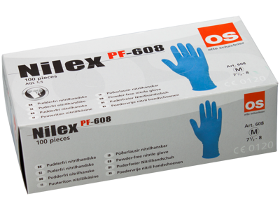 Nilex engangshandske nitril pudderf. 608-11 pk/100