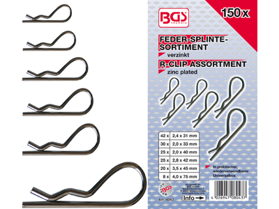 Fjederspids sortiment | Ø 2,4 - 4,0 mm | 150 stk.