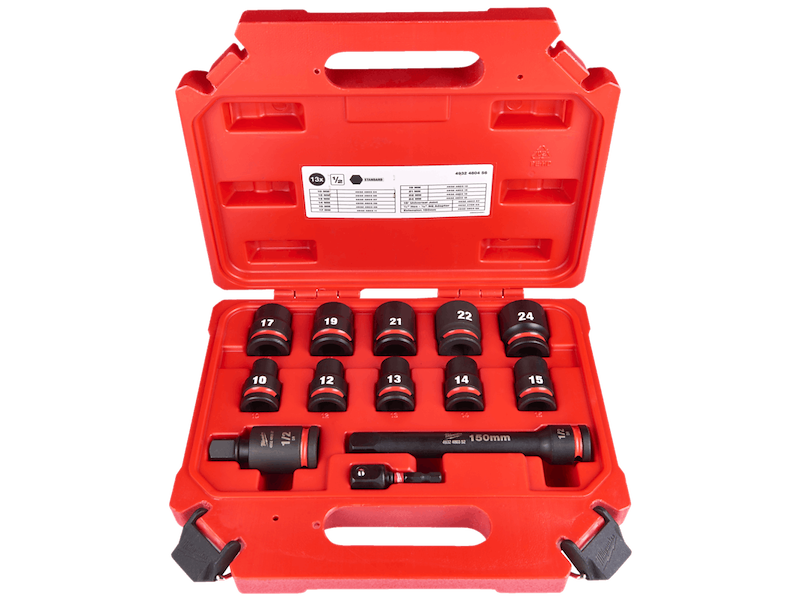 Milwaukee Slagtopsæt 1/2" Shockwave ID 10-24mm, 13dele