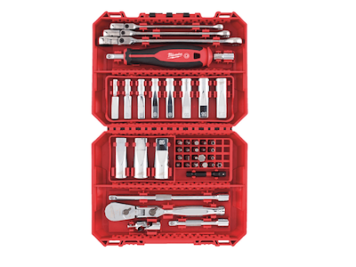 Milwaukee Bitssæt med skralde, skruetrækker og toppe (42 dele)