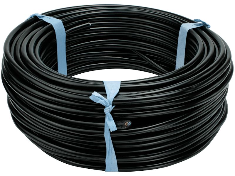 Autokabel 3x1.5 sort kappe - 50mtr.