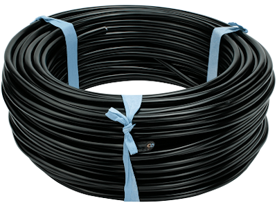 Autokabel 3x1.5 sort kappe - 50mtr.