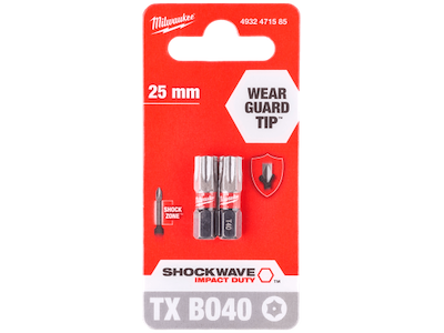 Milwaukee Slagbits Shockwave Impact Duty TX/BO40×25mm pk/2
