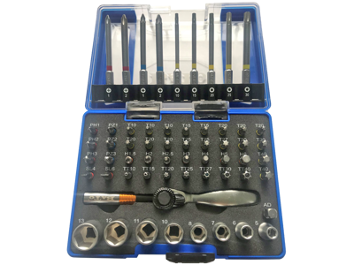 Bato Bits-/topsæt 1/4" lange+korte bits+toppe 60dele