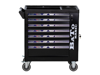 BATO BASIC værktøjsvogn med 7 skuffer og endeskab. 6 skuffer med 270 dele værktøj