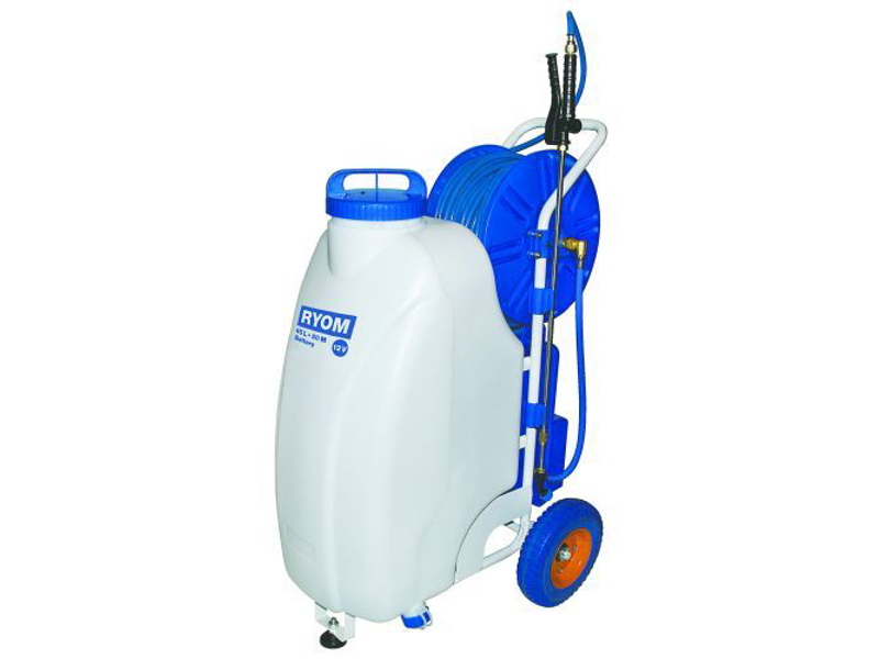 El-sprøjte 12 V på hjul - 45 ltr. og 50 m slange