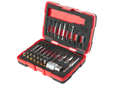 1/4" + 10 mm torx- og unbrako-skruetrækkersæt, 34 dele
