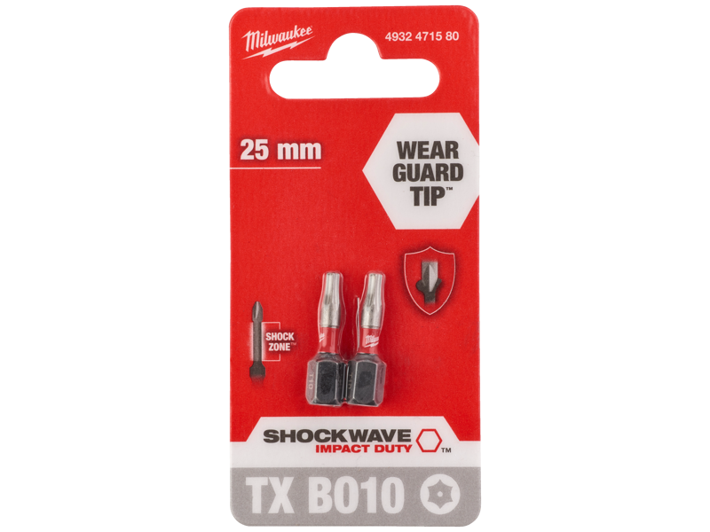 Slagbits Shockwave Impact Duty TX/BO10×25mm pk/2