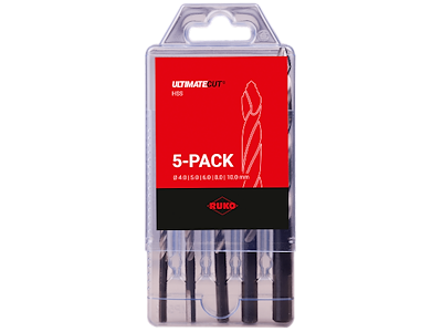 Ruko Spiralborsæt DIN338 HSS-G Flowstep 4-5-6-8-10mm