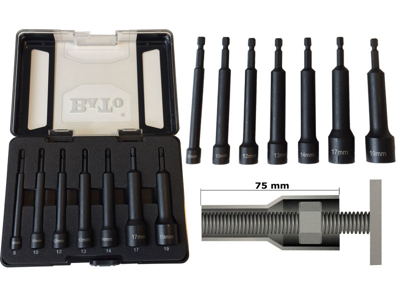 BATO 1/4" Boltbitssæt 8-19mm. 110mm lange. 7 dele