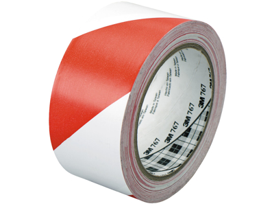 3M Fare-og adv.tape rød/hvid 50×33