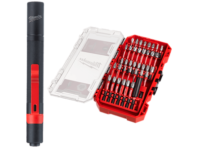 Milwaukee Slagbitssæt 1/4", 39dele + IPL-LED minilygte