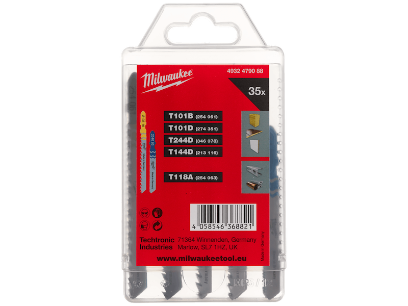 Milwaukee Stiksavblade, sortiment 7×5stk, ialt 35stk