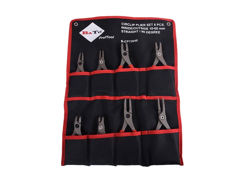 BATO Låseringstangsæt 10-60mm. Kraftig spids. Lige/90gr. udv./indv. 8 dele