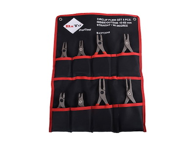 BATO Låseringstangsæt 10-60mm. Kraftig spids. Lige/90gr. udv./indv. 8 dele