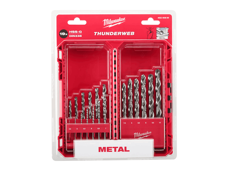 Milwaukee Metalborsæt HSS-G TW 19 dele