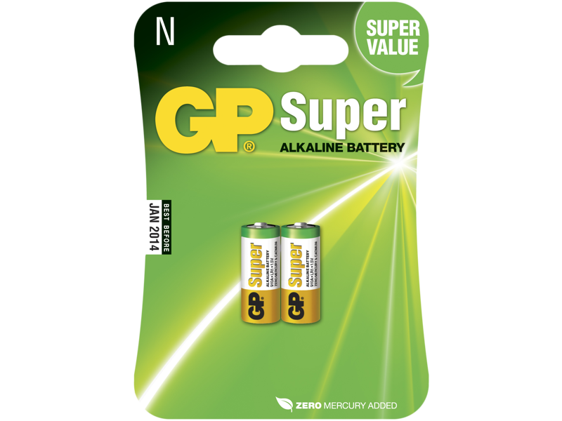 GP Batteri Super Alkaline 910A/LR1 1,5V, 2 stk