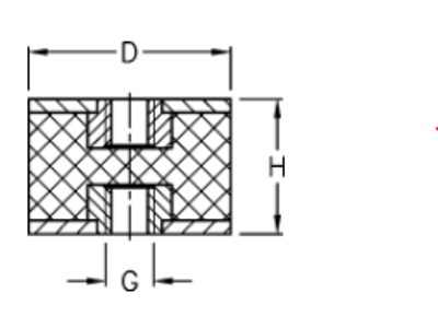 VIBRATIONSDÆMPER 25-25-3 M6 L1 = 6 mm