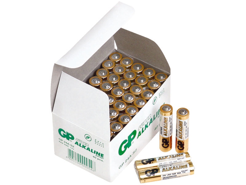 GP Batteri Super Alkaline AAA 24A/LR03 1,5V, 40 stk