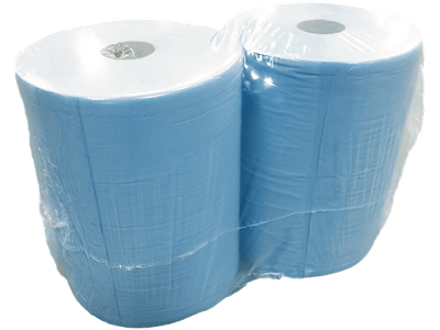 Industrirulle genbrug 2-lags blå 38cm×360mtr