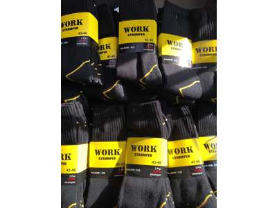 ARBEJDSSTRØMPER I 3 PACK, SORT STR.43/46