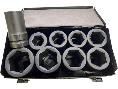 BATO Slagtopsæt lange 1" 4kt. 27-50mm, 9 stk