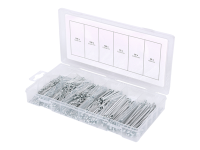 Sortiment af splitter, 1,6x25,4 mm-4,0x63,5 mm, 555 dele