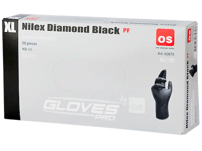 Nilex Diamond Black pf engangshandske 50stk, st.10