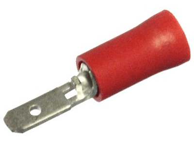 Kabelsko isoleret rød han flad 2,8mm