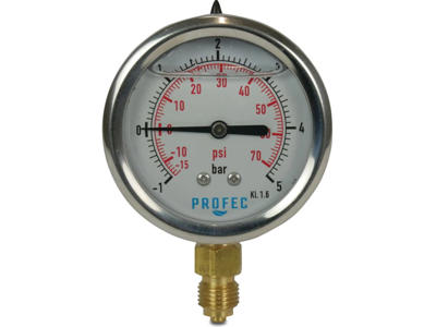 MANOMETER 63 MM UDV. GEV.0-400 BAR TYPE