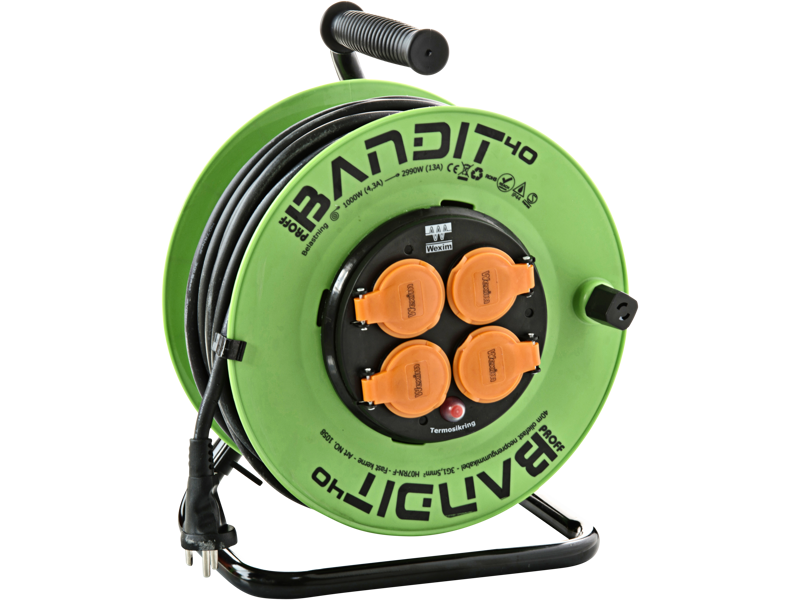 Kabeltromle Bandit m/jord neopren IP44 40 mtr