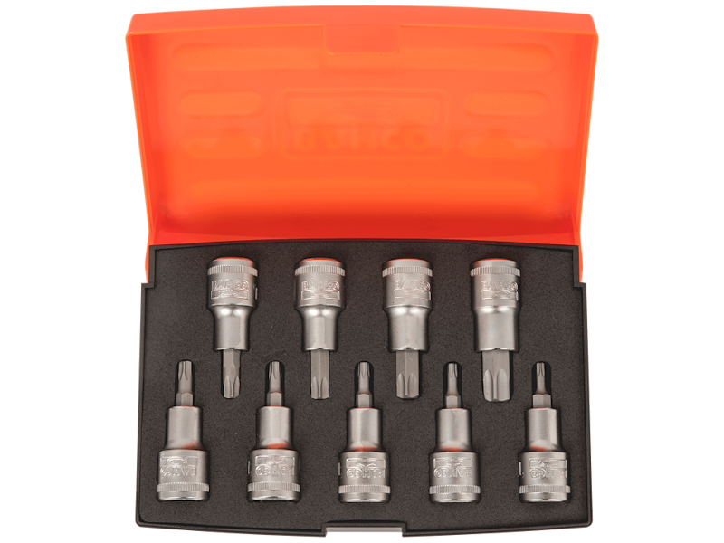 Bahco Torx-topsæt 1/2" 4kt, 9 korte toppe TX20-60