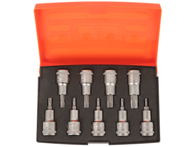 Bahco Torx-topsæt 1/2" 4kt, 9 korte toppe TX20-60