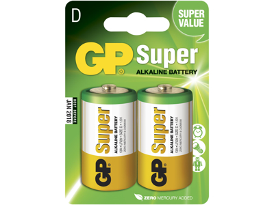 GP Batteri 13A LR20/D 1,5V, 2 stk