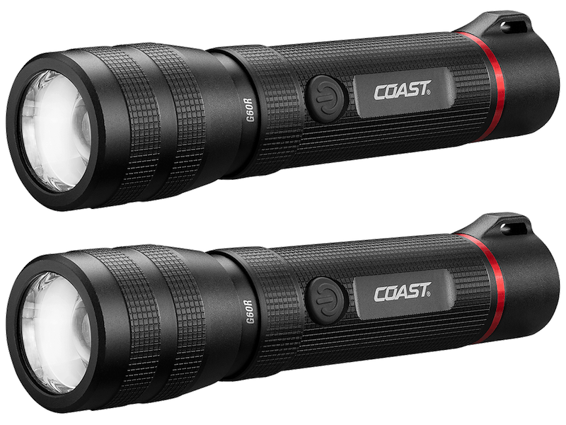 Coast G60R håndlygte vandtæt 1000lm genopl., 2 stk