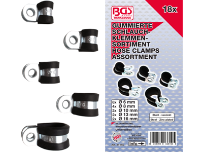 18 PCS. HOSE CLAMPS ASS. GUMMED