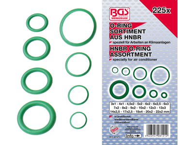 O-ring sortiment | HNBR | Ø 3 - 22 mm | 225 stk.