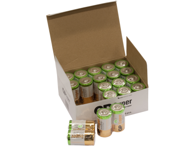 GP Batteri 13A S2 LR20/D 1,5 20 stk