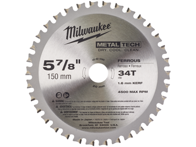 Milwaukee Rundsavklinge t/metal 150×20mm 34td
