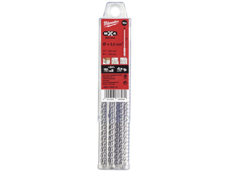 Milwaukee Hammerbor SDS+ MX4 5,5×165mm pk/10