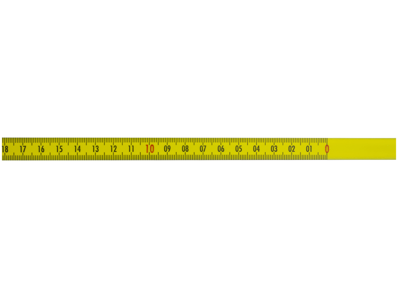 Selvklæbn. båndmål stål 5mtr×13mm H-V grad. gul