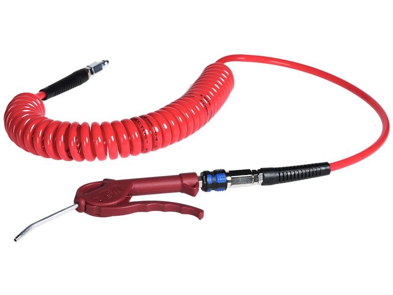 Flowconcept Spiralslange-/blæsepistolsæt rød 8/10mm × 7,5/6 meter