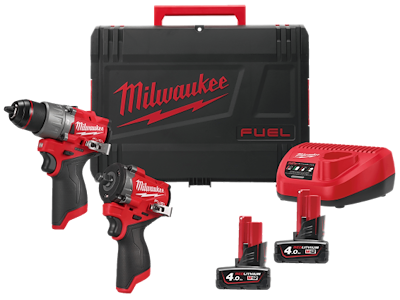 Milwaukee Powerpack 2 maskiner + 2 batterier M12 FPP2X2-402X