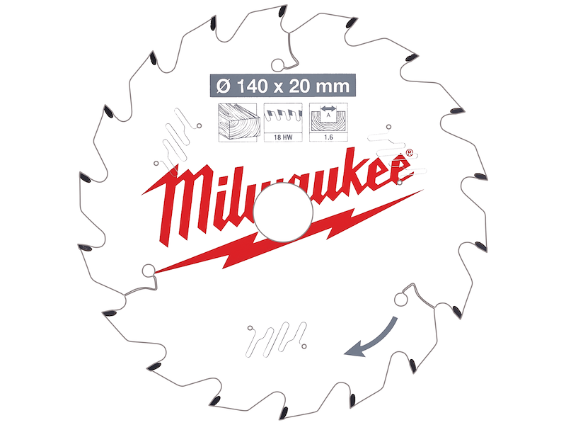 Milwaukee Rundsavklinge PW 140×20×1.6mm 18ATB